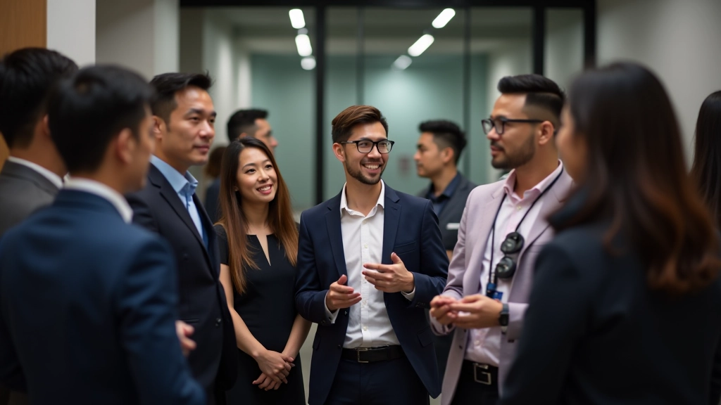 Group discussion in professional networking setting